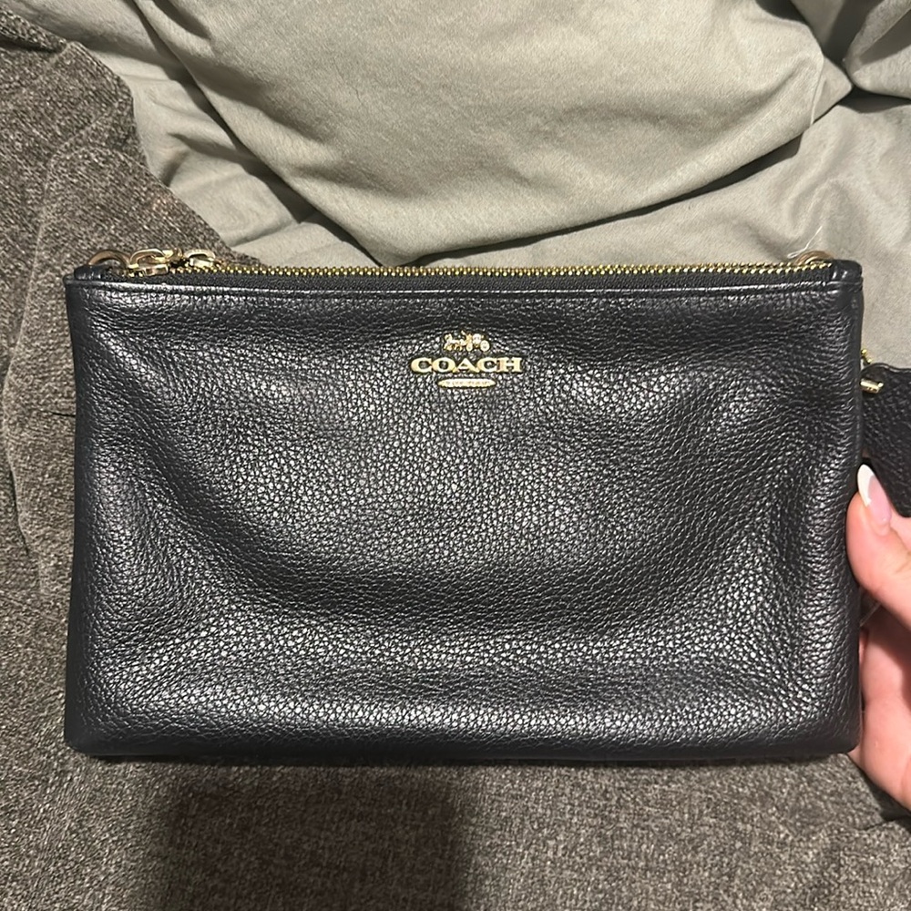 Coach crossbody with leather strap